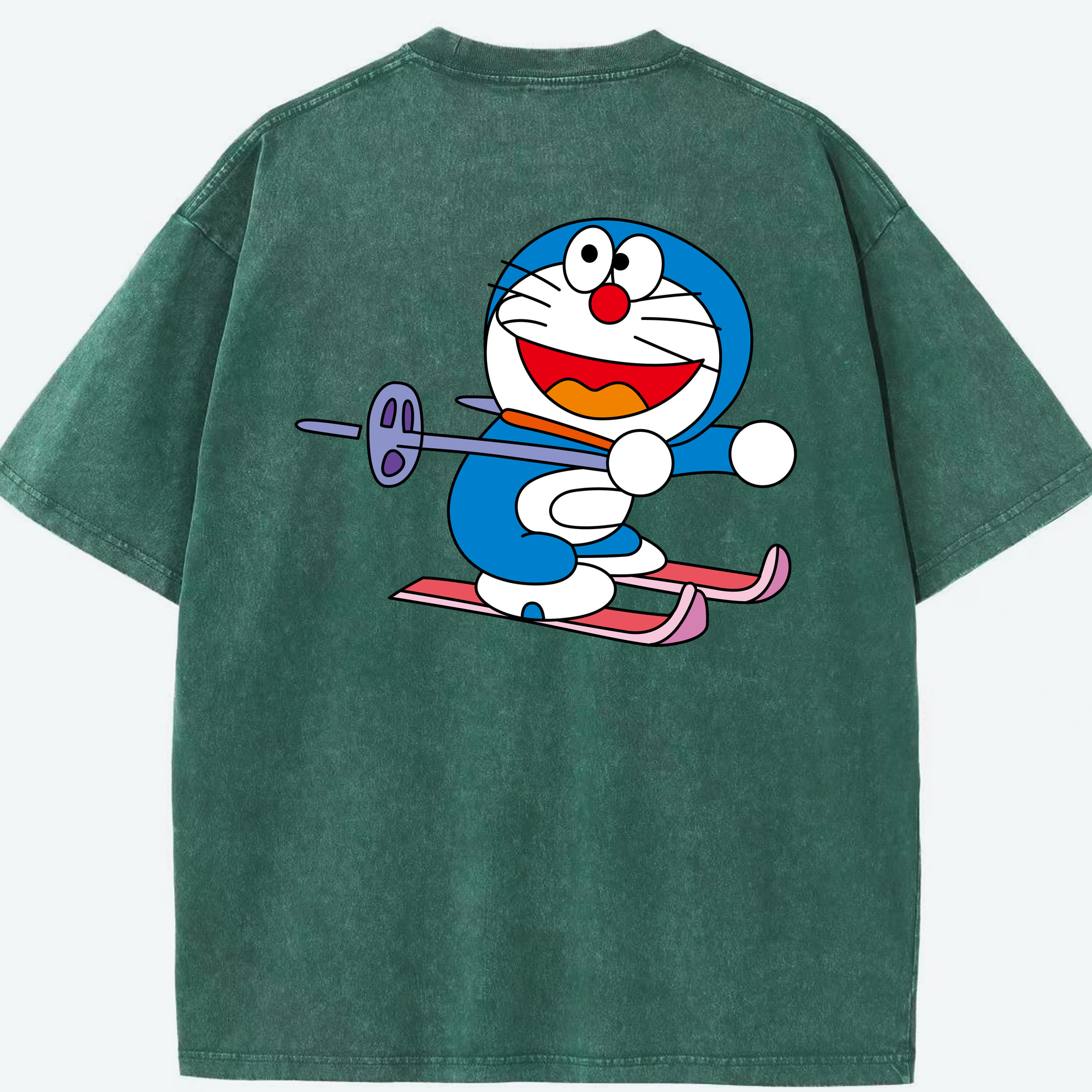 （画像用） ドラえもん Doraemon 綿100% ヴィンテージ風 半袖Tシャツ（背面プリント）